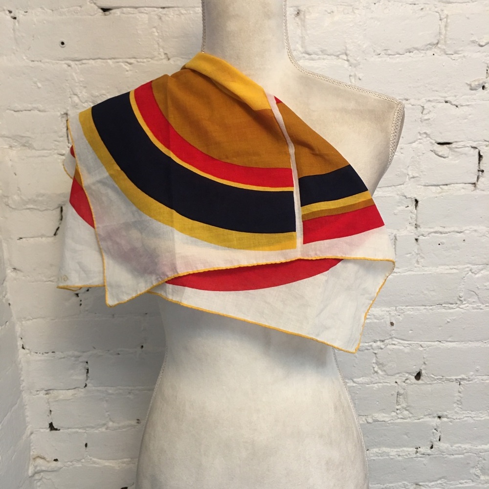 Givenchy vintage 90s square cotton scarf multi color circles